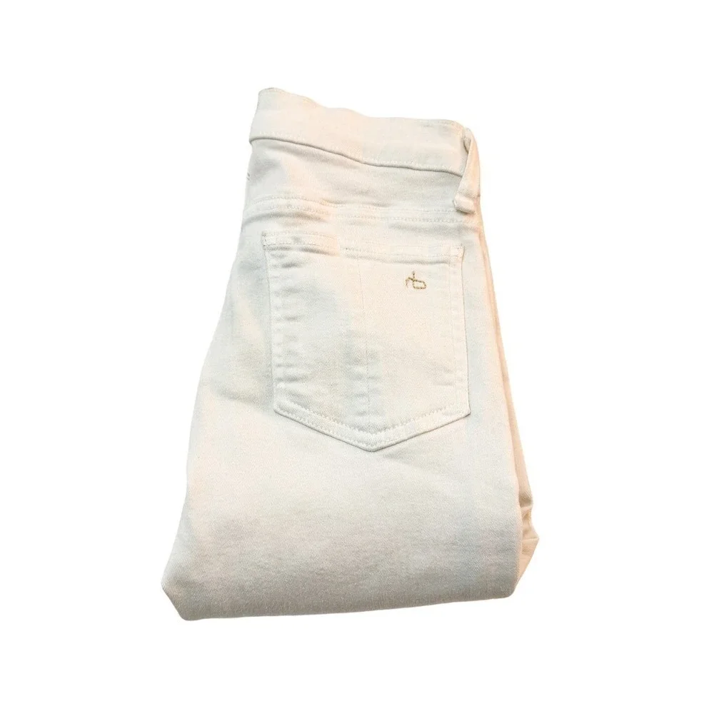 Rag & Bone High Rise Bell White Rip Denim Jeans Size 24 W1528O545BWR